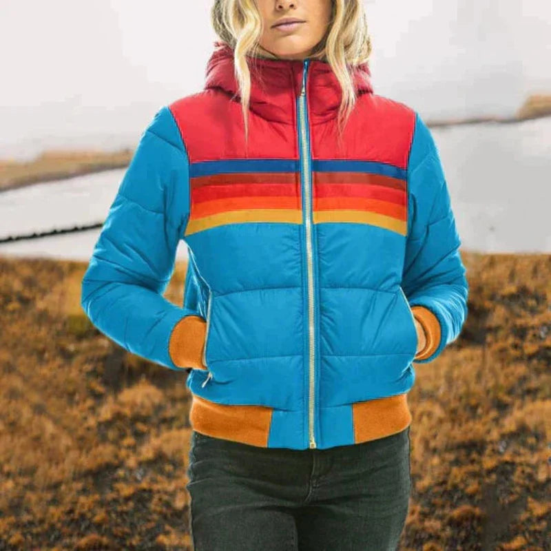 Jade™ | Retro Striped Puffer Jacket