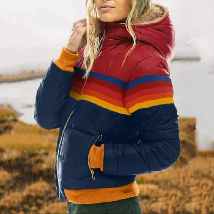 Jade™ | Retro Striped Puffer Jacket