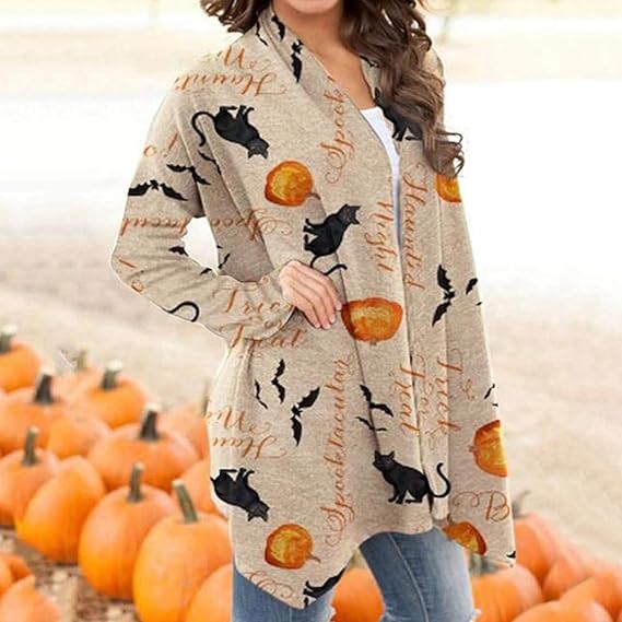 Mystic Farrah | Pumpkin Cat Witch Hat Cardigan