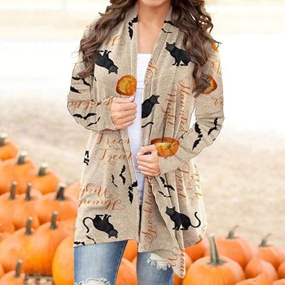 Mystic Farrah | Pumpkin Cat Witch Hat Cardigan