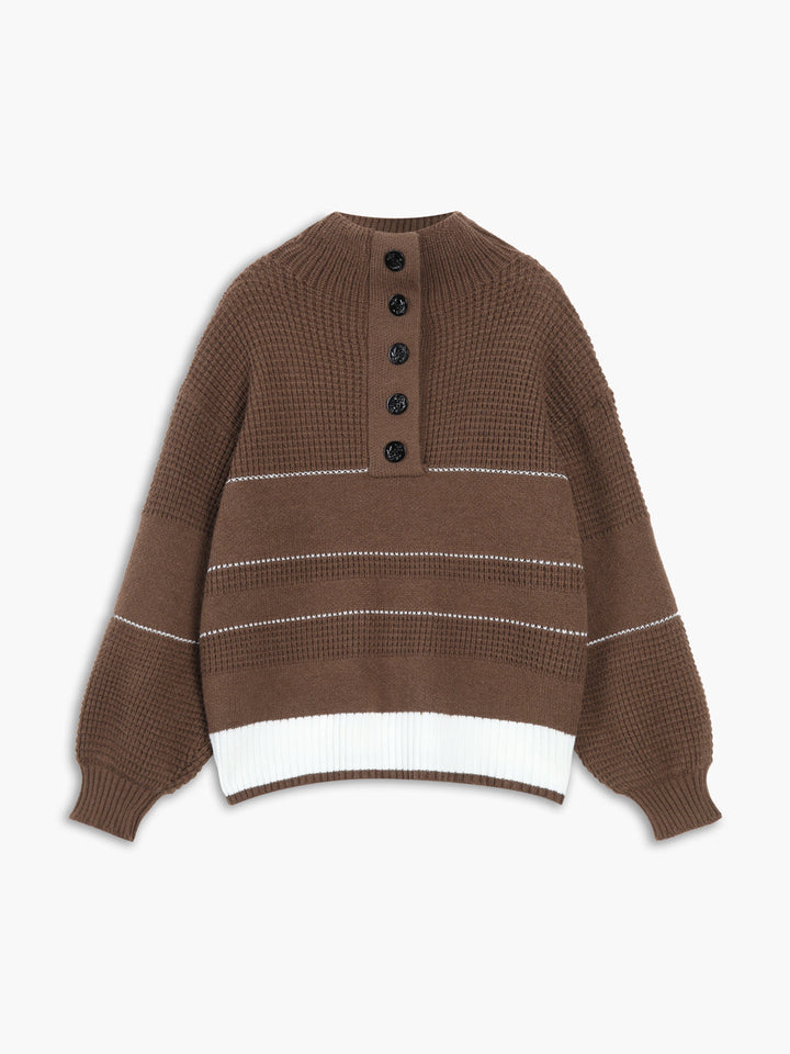 Abby™ | Open Collar Button Up Sweater