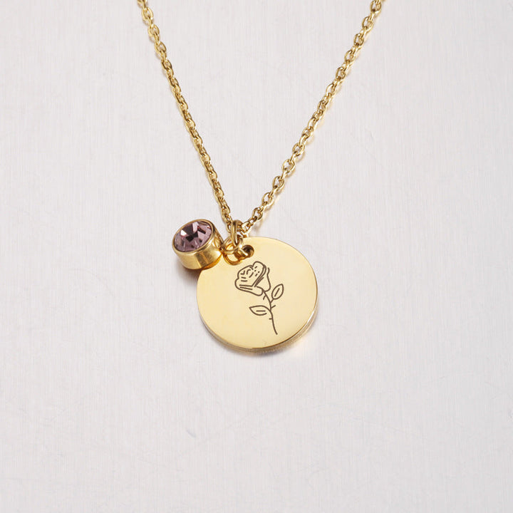 Birth Flower Pendant Necklace