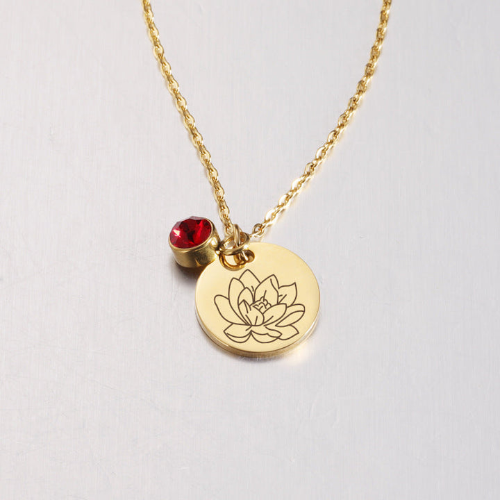 Birth Flower Pendant Necklace