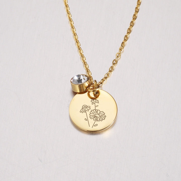 Birth Flower Pendant Necklace