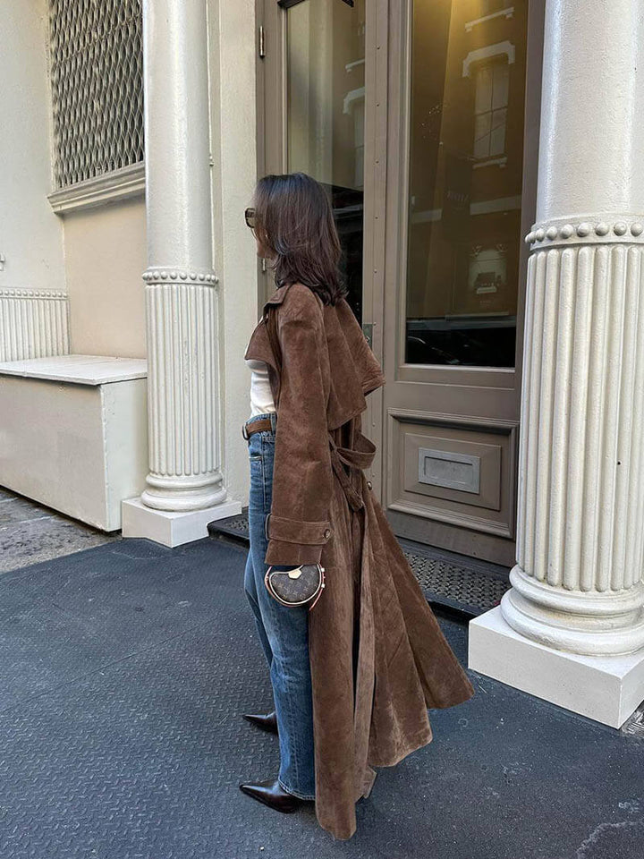 Solana™ | Suede Leather Trench Coat