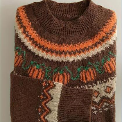 Jane | Pumpkin Patch Knit Sweater