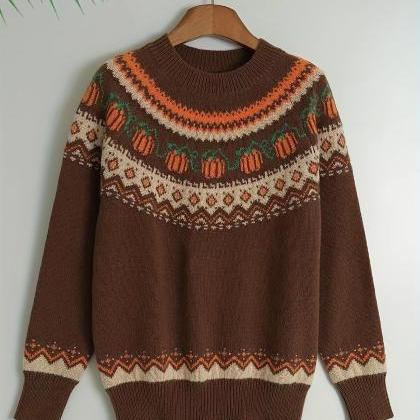 Jane | Pumpkin Patch Knit Sweater